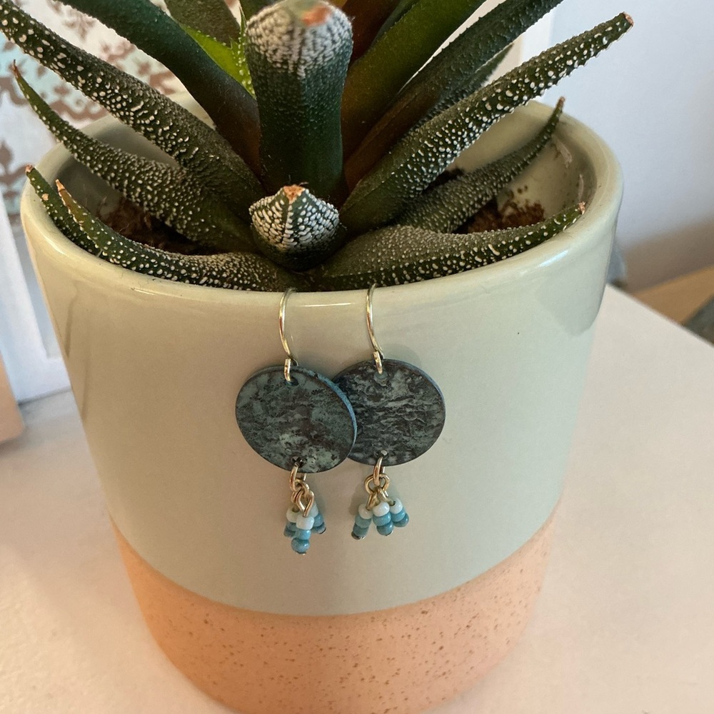 Turquoise and Gold Dangle Earrings